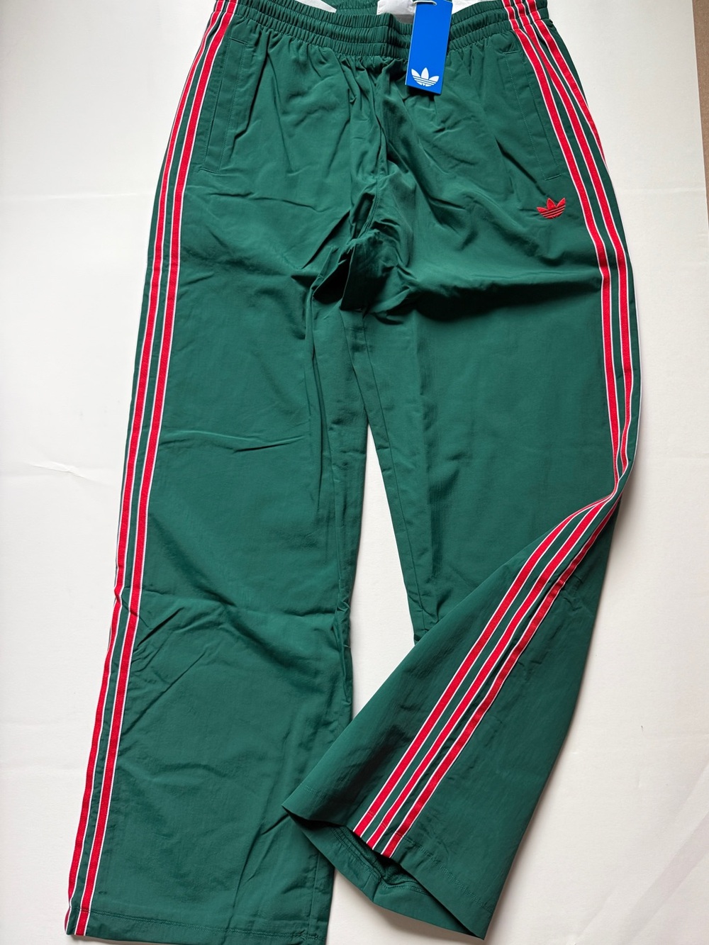 Adidas Originals Women’s SST Woven Track Pants Green/Red KC6517 - Picture 5 of 10